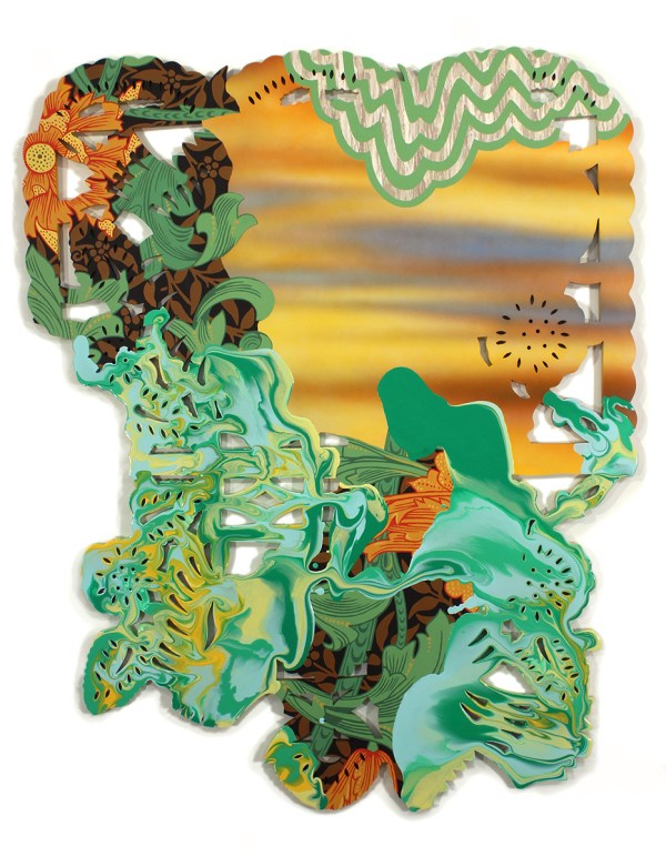 Curtain Call, 2019, 46" x 37" acrylic and oil on 1/2" MDF